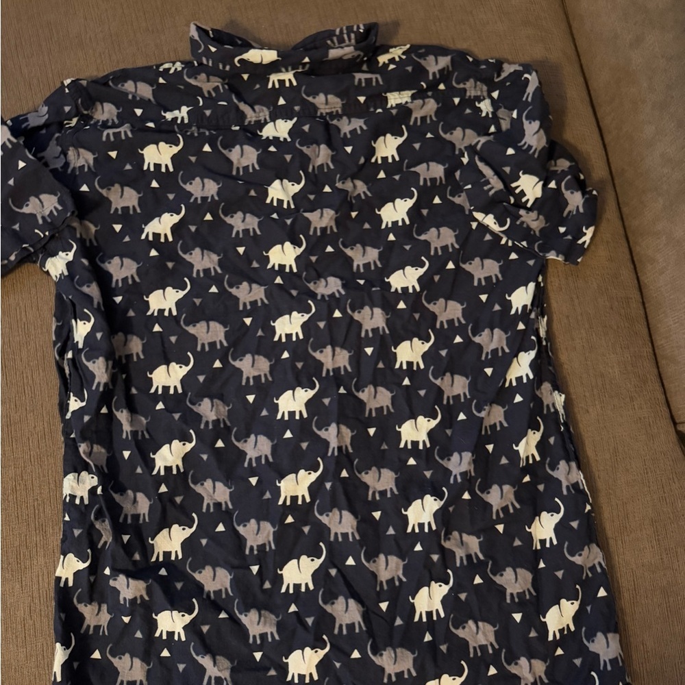 Kids' Elephant Print Shirt - Navy